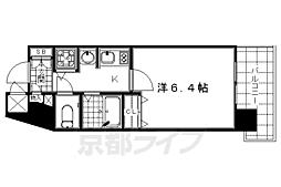 プレサンス京都駅前千都 1Kの間取図画像