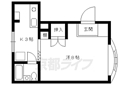 アオイハウス 1Kの間取図画像