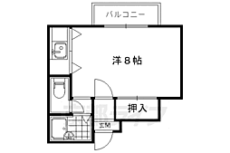 ハウス6 1Kの間取図画像