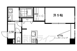 ヴァン四条大宮 1LDKの間取図画像