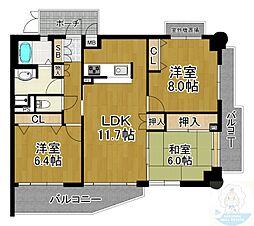 セントポリア桜坂 3LDKの間取図画像