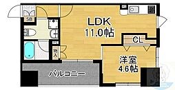 エフパルク県庁前 1LDKの間取図画像