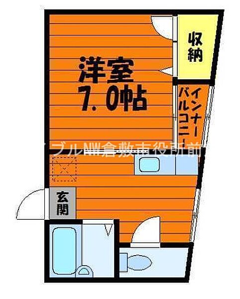 エミリービル ｜岡山県倉敷市鳥羽(賃貸マンション1K・3階・26.02㎡)の写真 その2