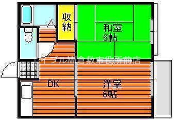 コーポ木村 ｜岡山県倉敷市中庄(賃貸アパート2DK・2階・35.00㎡)の写真 その2