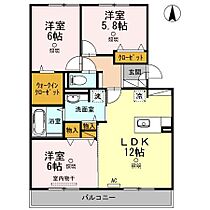 シャルム　B棟 202 ｜ 岡山県倉敷市広江2丁目11-22（賃貸アパート3LDK・2階・71.81㎡） その2