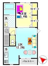 フラットA 202 ｜ 岡山県倉敷市児島小川町3685-20（賃貸アパート1LDK・2階・48.84㎡） その2