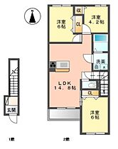 岡山県浅口市金光町占見新田（賃貸アパート3LDK・2階・68.43㎡） その2