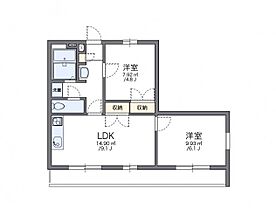 岡山県倉敷市高須賀382-2（賃貸アパート2LDK・2階・44.71㎡） その2