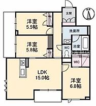 岡山県倉敷市新田2922-1（賃貸アパート3LDK・1階・77.21㎡） その2