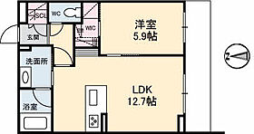 岡山県倉敷市大島111-1（賃貸マンション1LDK・1階・45.90㎡） その2