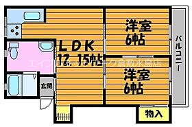 岡山県倉敷市中島1599-6（賃貸アパート2LDK・2階・52.45㎡） その2