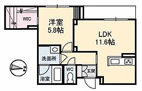 岡山県倉敷市平田594（賃貸マンション1LDK・1階・45.10㎡） その2