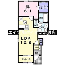 岡山県倉敷市船穂町船穂（賃貸アパート1LDK・1階・50.13㎡） その2