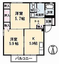 岡山県倉敷市日吉町435-3（賃貸アパート2K・2階・43.75㎡） その2