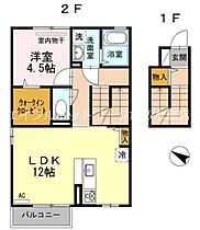 岡山県倉敷市福田町古新田1229-6（賃貸アパート1LDK・2階・51.54㎡） その2