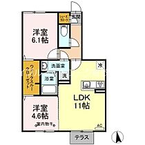 岡山県倉敷市大内1018-19（賃貸アパート2LDK・1階・51.94㎡） その2