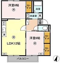 岡山県倉敷市菰池1丁目10-18（賃貸アパート2LDK・2階・55.90㎡） その2