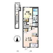 岡山県倉敷市中畝8丁目（賃貸アパート1LDK・2階・42.82㎡） その2