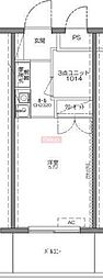 スカイコート戸越銀座 ワンルームの間取図画像