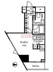 MFPRコート目黒南 1Kの間取図画像