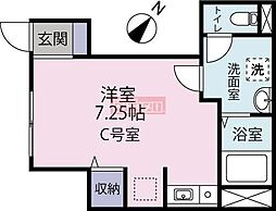 westVillage ワンルームの間取図画像