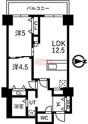 シティコート目黒4号棟 2LDKの間取図画像