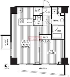 Ti-HIGASHIAZABU 1LDKの間取図画像