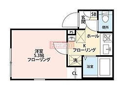 グランクオール氷川台 1Kの間取図画像