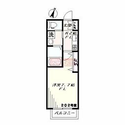 ホワイトスプライト 1Kの間取図画像