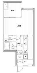 HarmonyGracia不動前 1LDKの間取図画像