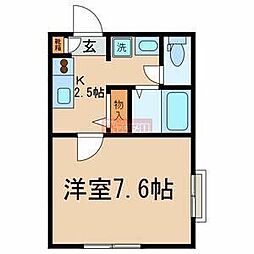 コンカドール 1Kの間取図画像