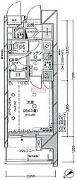 パレステュディオ芝浦シティ 1Kの間取図画像