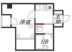 ホワイトヒルズ55 1Kの間取図画像