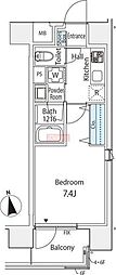 Entewille南麻布 1Kの間取図画像
