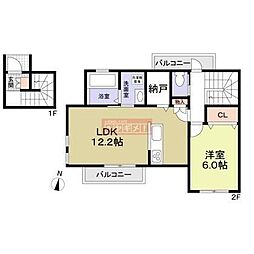 トネリコメゾンN 1LDKの間取図画像