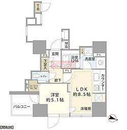 JR山手線 池袋駅 徒歩5分の賃貸マンション 4階1LDKの間取り