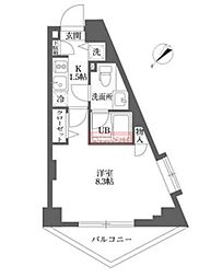 東京メトロ副都心線 西早稲田駅 徒歩3分の賃貸マンション 10階1Kの間取り