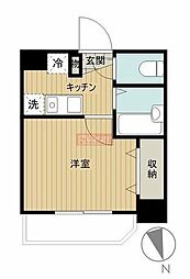 東京メトロ東西線 早稲田駅 徒歩5分の賃貸マンション 4階1Kの間取り