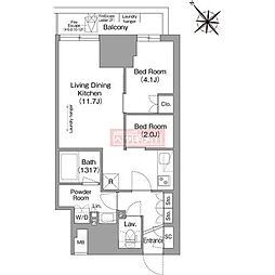 JR山手線 大塚駅 徒歩7分の賃貸マンション 5階2LDKの間取り