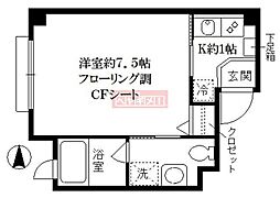 カーサ躑躅ヶ丘 3階1Kの間取り