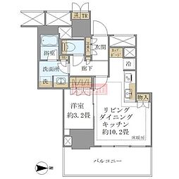東京メトロ副都心線 要町駅 徒歩5分の賃貸マンション 16階1LDKの間取り