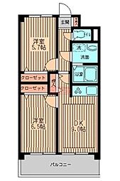 東京メトロ有楽町線 氷川台駅 徒歩14分の賃貸マンション 2階2DKの間取り