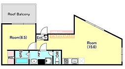 パレス池袋本町 5階1LDKの間取り