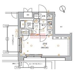 都営大江戸線 新江古田駅 徒歩4分の賃貸マンション 7階1Kの間取り