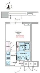 レジディア文京音羽ＩＩ 3階ワンルームの間取り