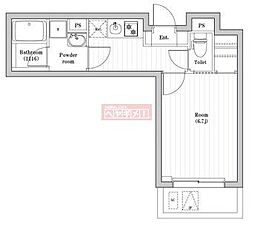 豊島千早レジデンス 3階1Kの間取り