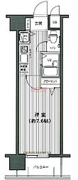 ガラ・ステージ茗荷谷 6階1Kの間取り