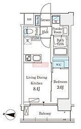 東武東上線 北池袋駅 徒歩11分の賃貸マンション 7階1LDKの間取り
