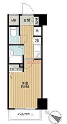 サンテミリオン池袋II 2階1Kの間取り