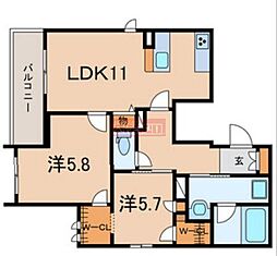 JR山手線 大塚駅 徒歩8分の賃貸マンション 3階2LDKの間取り
